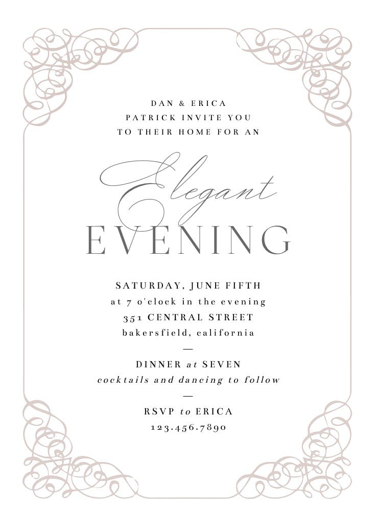 Decorative Corners Printable Party Invitation (Free) Greetings Island